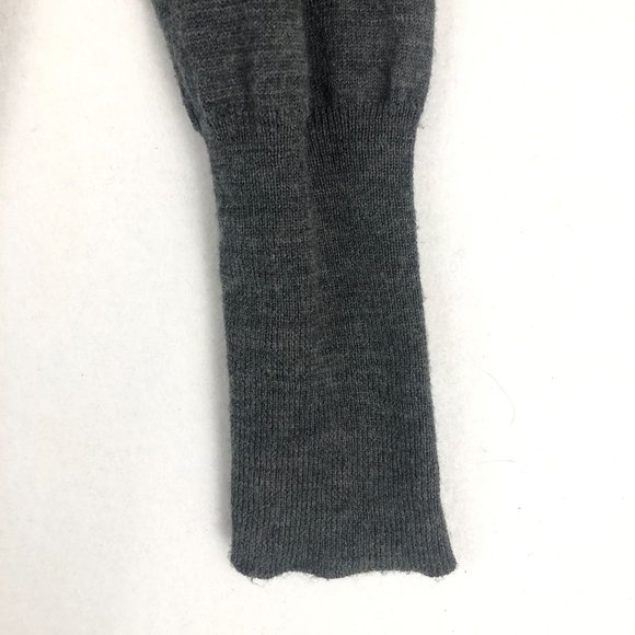 Elena Solano Women's Size Small Grey Open Front Ruffle Trim Merino Wool Cardigan - Picture 3 of 8